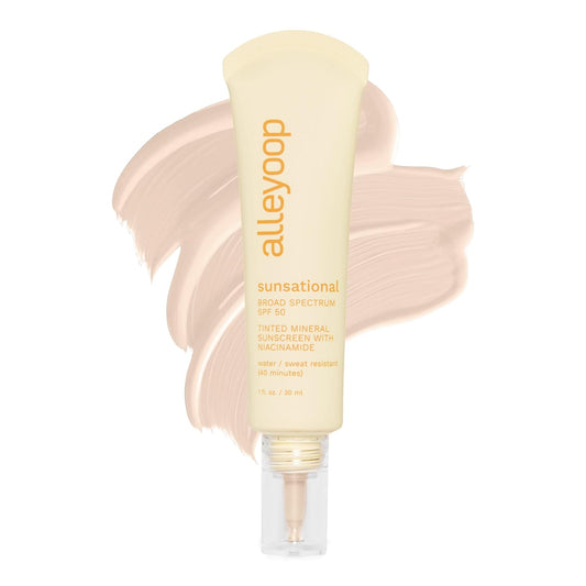 Sunsational Tinted Moisturizer Sunscreen for Face Broad Spectrum SPF 50, Tinted 100% Mineral Sunscreen with Niacinamide & Jojoba, Protects Hydrates and Soothes Skin, Vegan, Cruelty-Free - Star