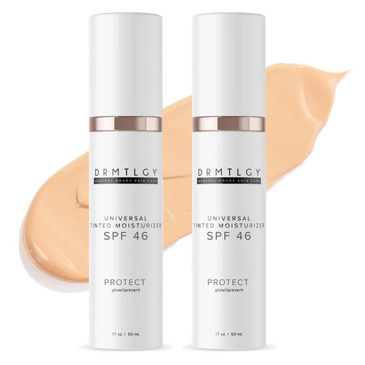 Universal Tinted Moisturizer with SPF 46. Universal Tint. All-In-One Light Sheer Coverage Tinted Face Sunscreen with Broad Spectrum Protection against UVA and UVB Rays. 1.7 Oz